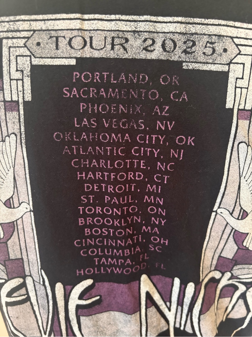 Stevie Nicks Black Graphic Concert 2025 Band Tee Medium - Picture 3 of 6